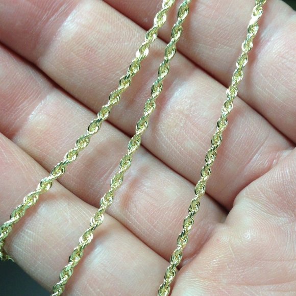 10k SOLID Yellow Real Gold Diamond Cut ROPE chain 5.2gr - Picture 3 of 6